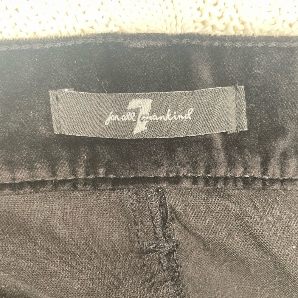 7 For All Mankind Black Velvet Button Fly High Rise Skinny Jeans Size 29 - Picture 6 of 10